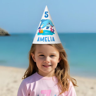 Chapeaux De Fêtes Anniversaire Nom Animaux Marins Dauphin Mignon