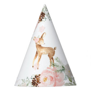Chapeaux De Fêtes Anniversaire rose pâle du cerf d'hiver