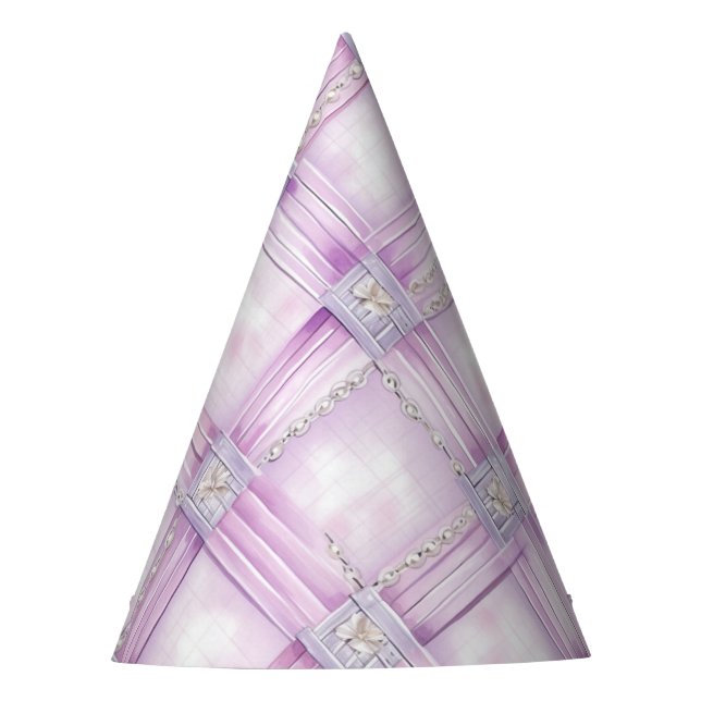 Chapeaux De Fêtes Anniversaire rose perle violet (Devant)