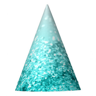 Chapeaux De Fêtes Aqua gris argenté Parties scintillant océanique