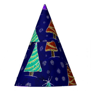 Chapeaux De Fêtes Aquarelle Arbres de Noël : Motif forestier.