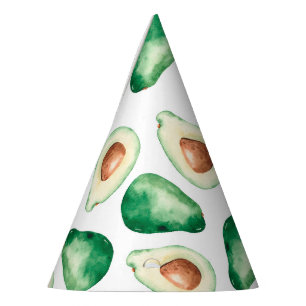 Chapeaux De Fêtes Aquarelle Avocado Motif