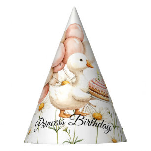 Chapeaux De Fêtes Aquarelle Bébé Oie blanche Anniversaire fête migno