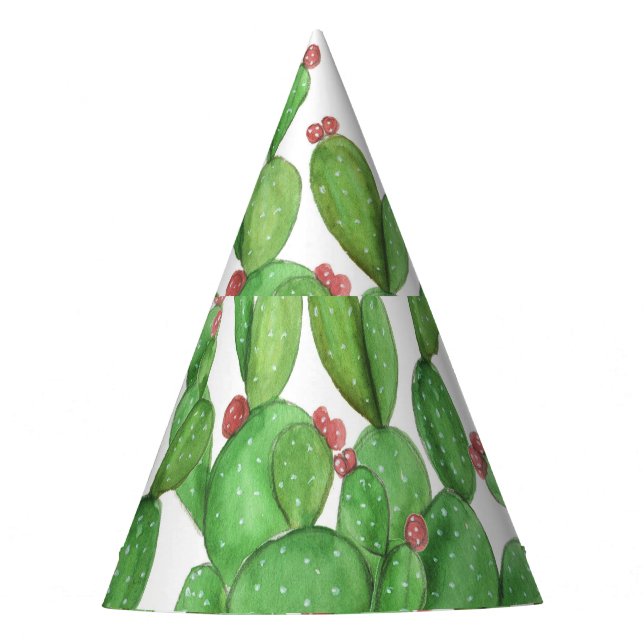 Chapeaux De Fêtes Aquarelle de Cactus : Arrière - plan Motif transpa (Devant)