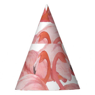 Chapeaux De Fêtes Aquarelle de Flamant rose : Motif transparent