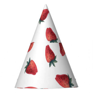 Chapeaux De Fêtes Aquarelle de fraises : Jouer Motif sans couture