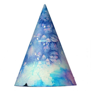 Chapeaux De Fêtes Aquarelle Espace Art : Ciel de nuit