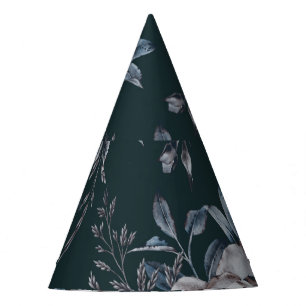 Chapeaux De Fêtes Aquarelle florale foncée, motif sans couture