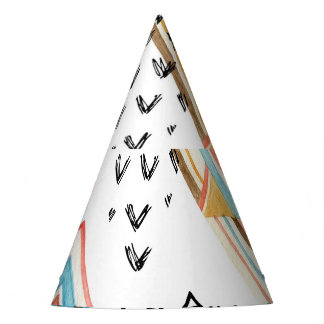 Chapeaux De Fêtes Aquarelle Géométrique Sans joint : Style Tribal.