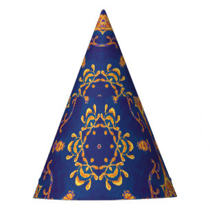 Chapeaux De Fêtes Aquarelle Kaleidoscope Mandala Oriental Design.