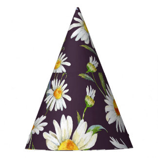 Chapeaux De Fêtes Aquarelle Marguerite : Floral Sans Fin Sombre
