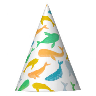 Chapeaux De Fêtes Aquarelle marine de baleine de l'océan Pacifique