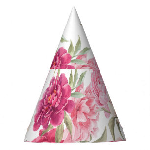 Chapeaux De Fêtes Aquarelle Peoné rose : Élégance florale
