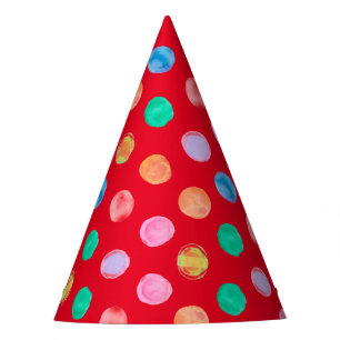 Chapeaux De Fêtes Aquarelle Points Rouges