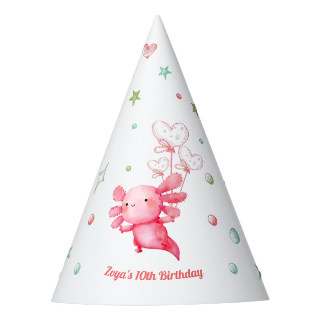 Chapeaux De Fêtes Aquarelle rose Axolotday (Devant)