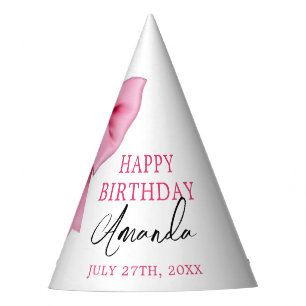 Chapeaux De Fêtes Aquarelle Rose Bow Chic Sweet 16 Anniversaire