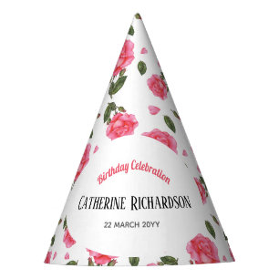 Chapeaux De Fêtes Aquarelle rose rose Shabby Design chic
