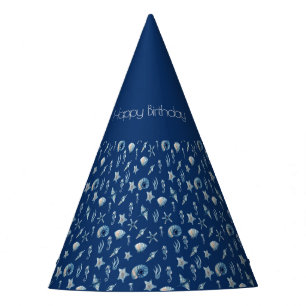 Chapeaux De Fêtes Aquarelle sous le Motif de mer