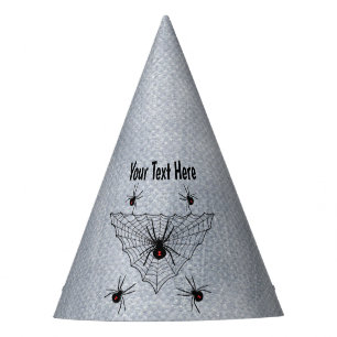 Chapeaux De Fêtes Araignées déplaisantes noires veuves en blanc tria