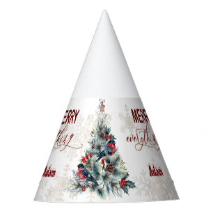 Chapeaux De Fêtes Arbre de Noël Berries voeux de vacances Monogramme