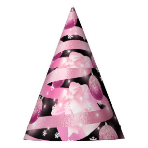 Chapeaux De Fêtes Arbre de Noël rose pâle blanc Snowflake