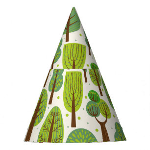 Chapeaux De Fêtes Arbres d'été : Motif vert sans joint