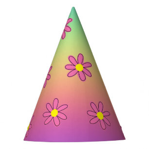 Chapeaux De Fêtes Arc-en-ciel et fleurs