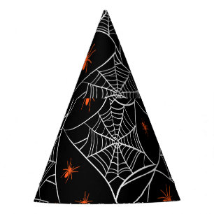 Chapeaux De Fêtes Arrière - plan web d'Halloween et araignées.