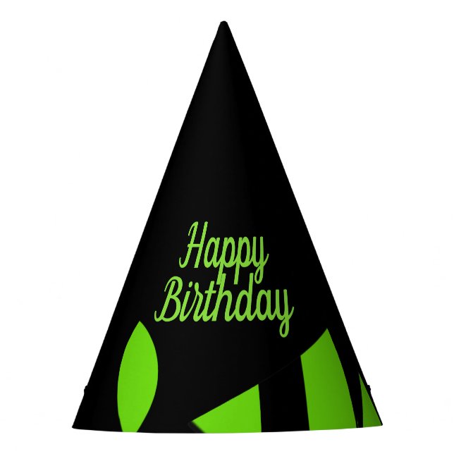 Chapeaux De Fêtes Art contemporain Vert / Noir Anniversaire (Devant)