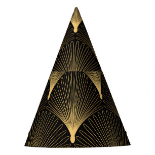 Chapeaux De Fêtes Art Déco : motif d'or noir.