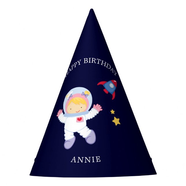 Chapeaux De Fêtes Astronaut fille Anniversaire de enfant (Devant)