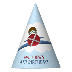 Chapeaux De Fêtes Aviateur et son avion