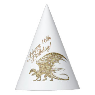 Chapeaux De Fêtes Awesome Golden Mosaic Dragon Golden Anniversaire