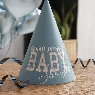 Chapeaux De Fêtes Baby shower bleu Casquettes de la partie papier