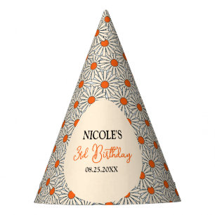 Chapeaux De Fêtes Badigeonnettes orange beige Arche florale Annivers