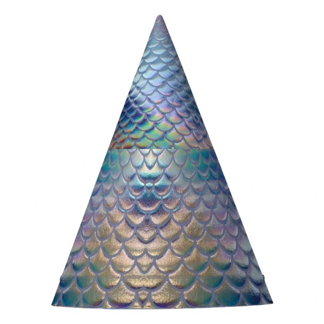 Chapeaux De Fêtes Balances de poissons de sirène bleu vert Holograph (Devant)