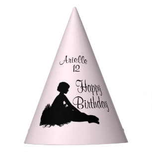 Chapeaux De Fêtes Ballerine fatiguée personnalisée avec nom rose