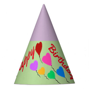 Chapeaux De Fêtes Ballons cardiaques Casquettes d'anniversaire