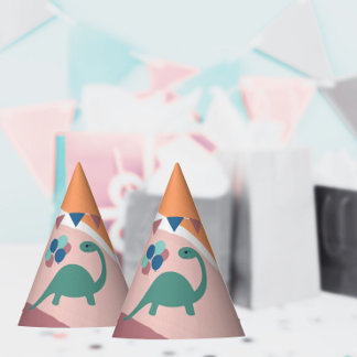 Chapeaux De Fêtes Ballons d'anniversaire Dinosaur bannière neutre