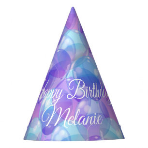 Chapeaux De Fêtes Ballons de fête d'anniversaire Turquoise violet mo