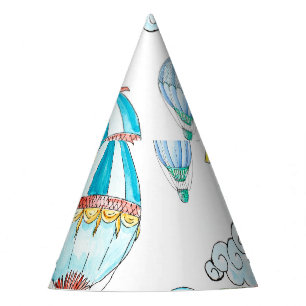 Chapeaux De Fêtes Ballons vintages : Aquarelle Whimsical sans joint.