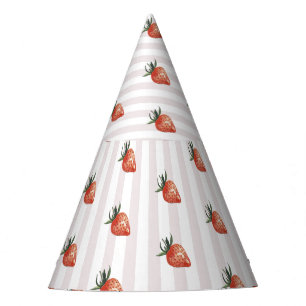 Chapeaux De Fêtes Bande rose fraise rouge