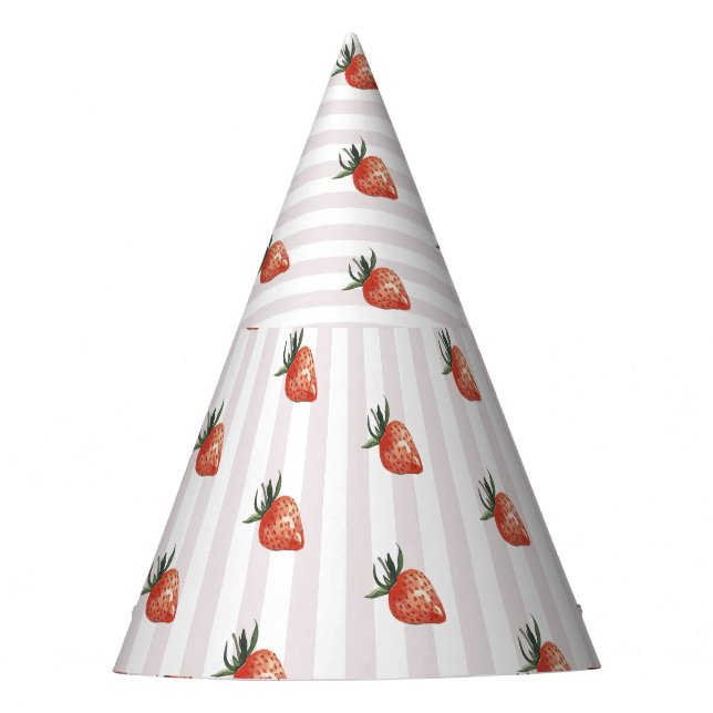 Chapeaux De Fêtes Bande rose fraise rouge (Devant)