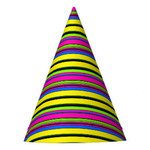 Chapeaux De Fêtes Bandes colorées jaunes mignonnes