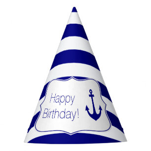 Chapeaux De Fêtes Bandes de la Marine et Ancre nautique fête d'anniv