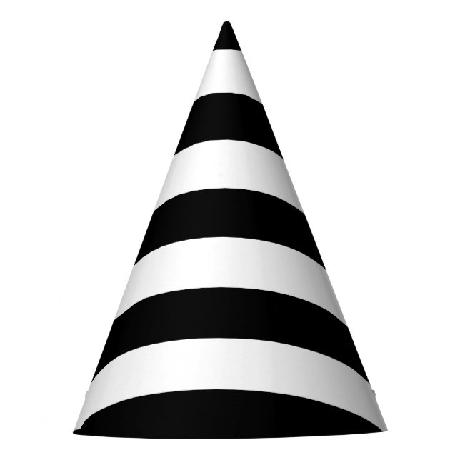 Chapeaux De Fêtes Bandes noires et blanches, Motif rayé, Lignes (Devant)