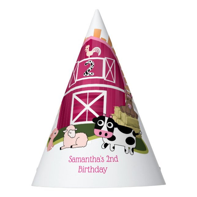 Chapeaux De Fêtes Barnyard Farm Animal 2e anniversaire  (Devant)