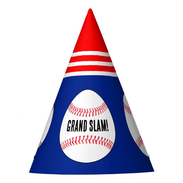 Chapeaux De Fêtes Baseball Anniversaire fête Texte personnalisé (Devant)
