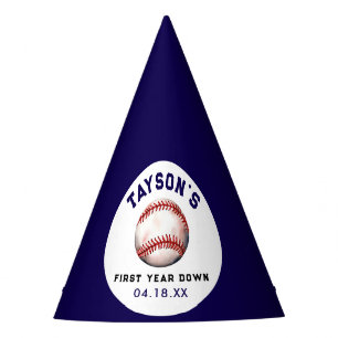 Chapeaux De Fêtes Baseball première année bas 1er anniversaire
