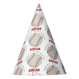 Chapeaux De Fêtes Baseball Sports Anniversaire fête Nom personnalisé